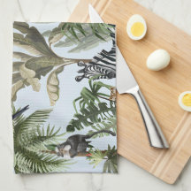 Tropical Jungle Wildlife Kitchen Towel