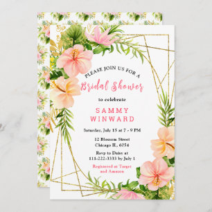Tropical Jungle with Foliage Bridal Shower Invitation