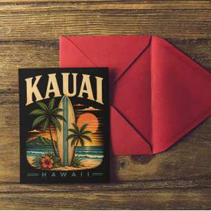 Tropical Kauai Hawaii Surfing Paradise Postcard