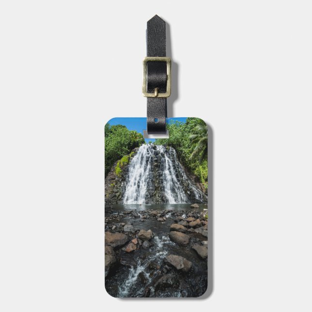 Tropical Kepirohi Waterfall Luggage Tag (Front Vertical)