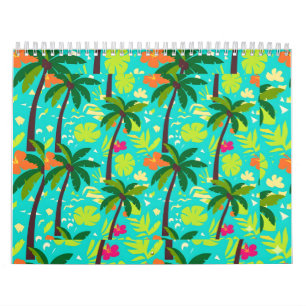 Tropical Kigai Palm Tree Aesthetic Summer Foliage Calendar