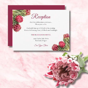 Tropical King Protea Flowers Wedding Sage Green Enclosure Card