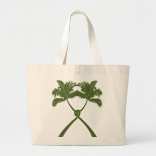 Tropical Knotted Palm Trees Beach Wedding Tote Bag