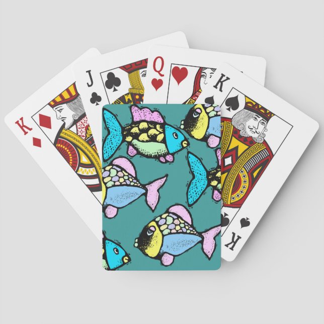 Tropical Koi Go Fish Festive & Fun Playing Cards (Back)