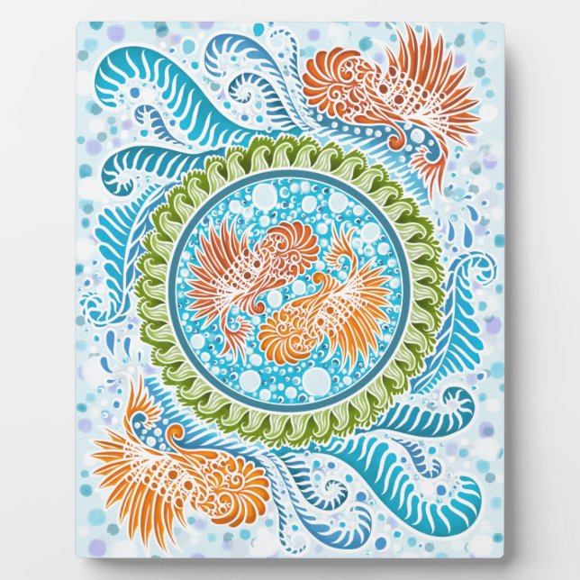 Tropical Koi Mandala  Plaque (Front)