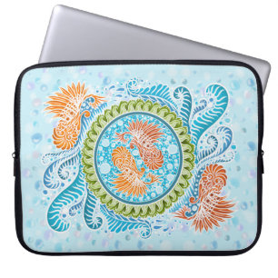 Tropical Koi Mandala Vibrant Ocean Zen Art Laptop Sleeve