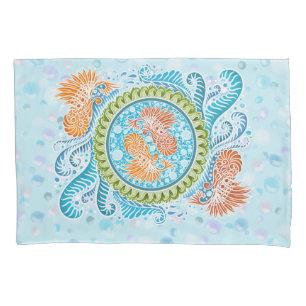 Tropical Koi Mandala Vibrant Ocean Zen Art Pillowcase