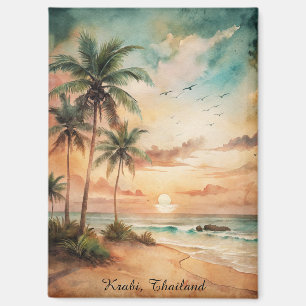 Tropical Krabi Thailand Beach Sunset Magnet