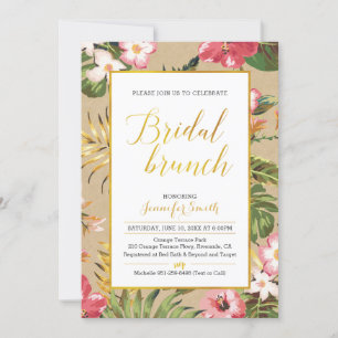 Tropical Kraft  Bridal Brunch Invitation