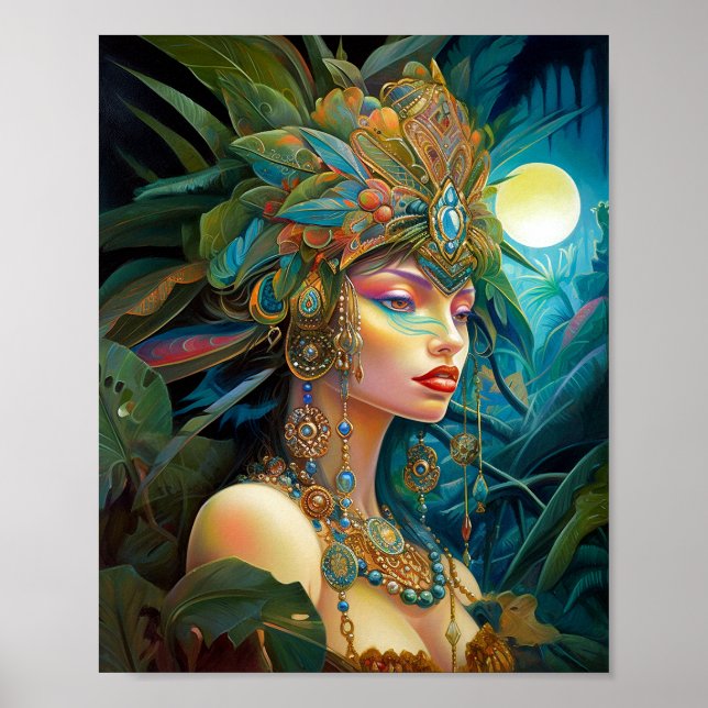 Tropical Lady Fantasy Art Poster (Front)
