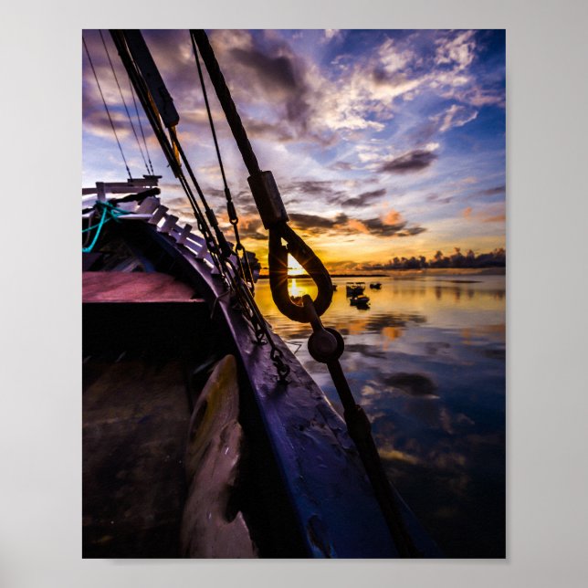 Tropical Lagoon Dawn Poster (Front)