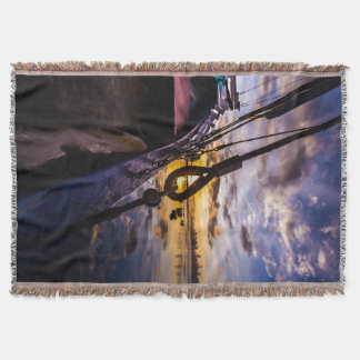 Tropical Lagoon Dawn Throw Blanket