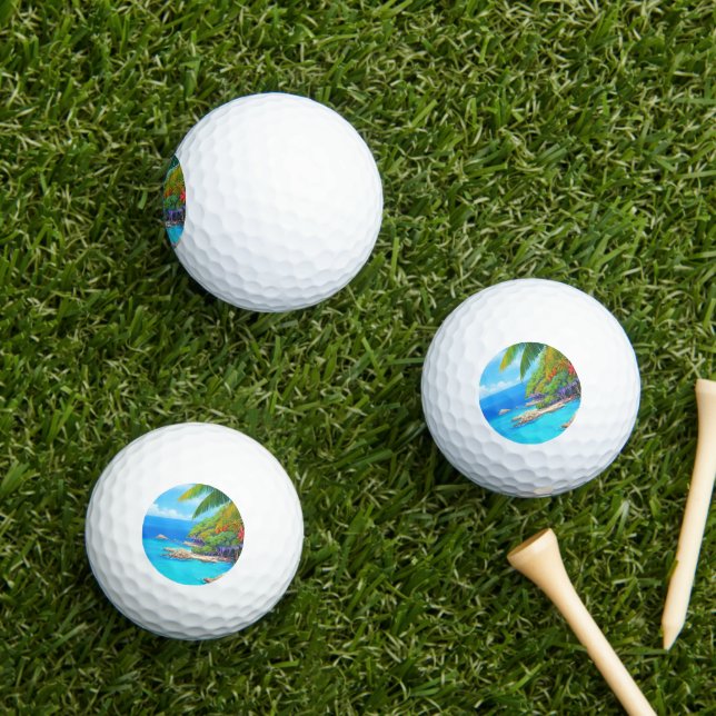 Tropical lagoon golf balls (Insitu Grass)