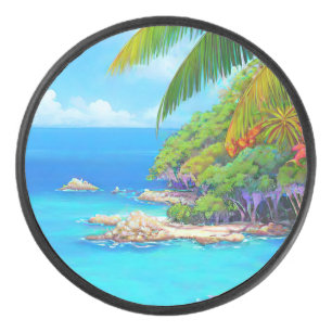 Tropical lagoon hockey puck