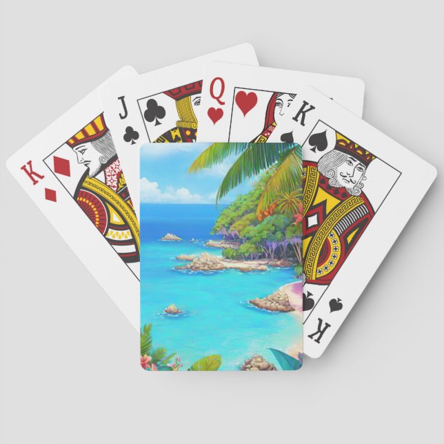 Tropical lagoon playing cards (Back)