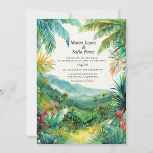 Tropical Landscape Bali Wedding Invite