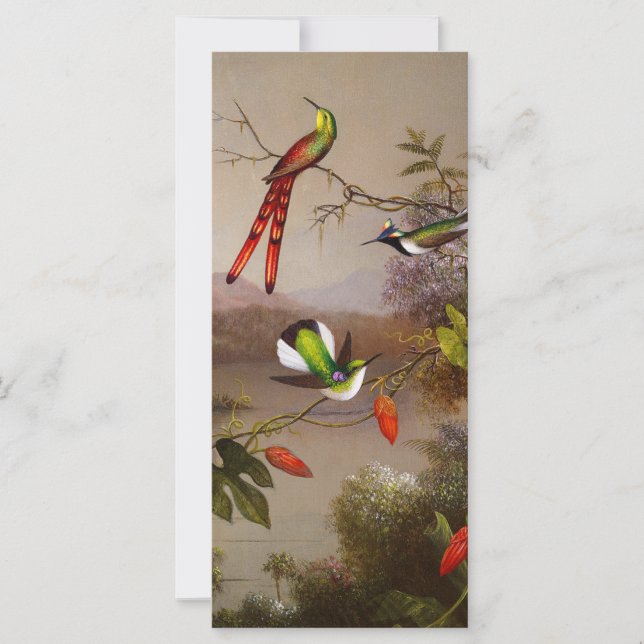 Tropical Landscape with Ten Hummingbirds Card (Front)