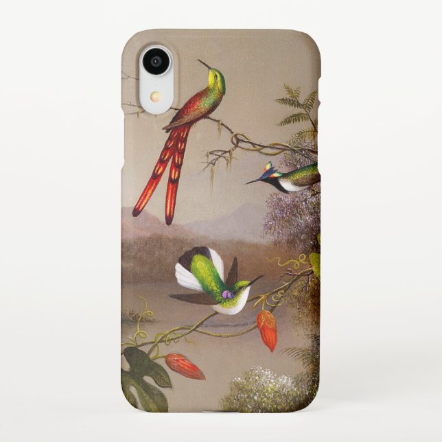 Tropical Landscape with Ten Hummingbirds Heade iPhone Case (Back)