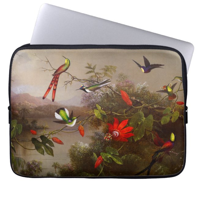 Tropical Landscape with Ten Hummingbirds Heade Laptop Sleeve (Front)