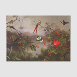 Tropical Landscape with Ten Hummingbirds Heade Tissue Paper