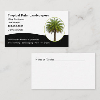 Tropical Landscaping Services Palm Tree Business Card