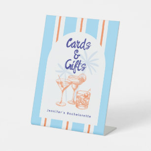 Tropical Last Toast Cocktails Bachelorette Party Pedestal Sign