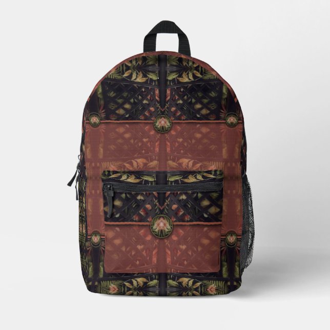 Tropical Latticework Clutch Backpack  (Front)
