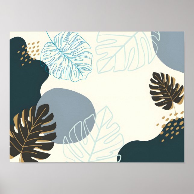 Tropical Leaf Abstract Art Poster (Front)