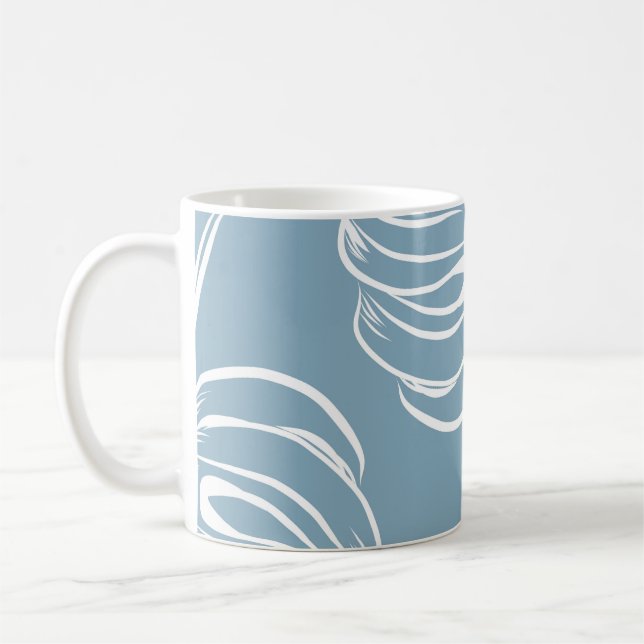 Tropical Leaf Abstract: Seamless Greenery. Coffee Mug (Left)