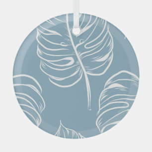 Tropical Leaf Abstract: Seamless Greenery. Glass Tree Decoration