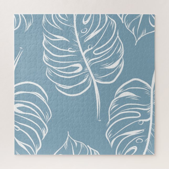 Tropical Leaf Abstract: Seamless Greenery. Jigsaw Puzzle (Vertical)