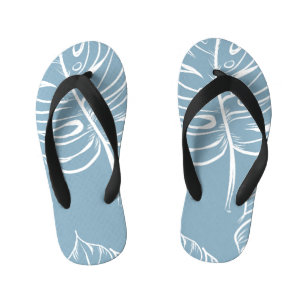 Tropical Leaf Abstract: Seamless Greenery. Kid's Thongs