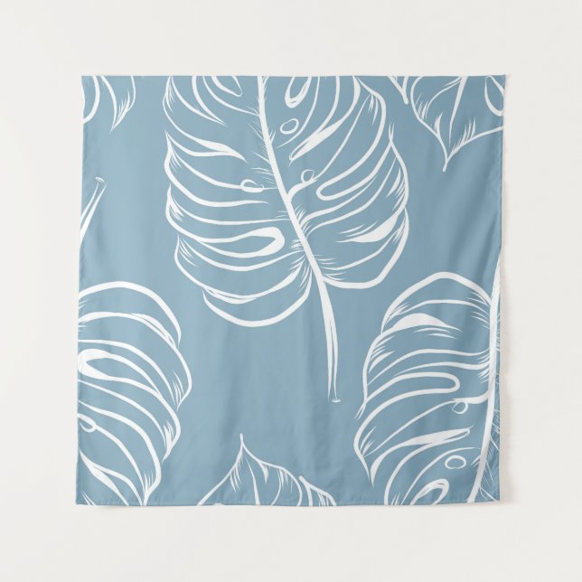 Tropical Leaf Abstract: Seamless Greenery. Tapestry (Front)
