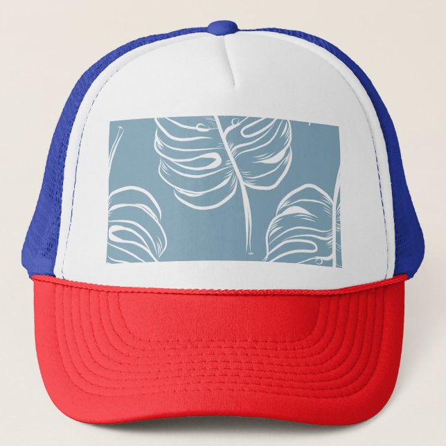 Tropical Leaf Abstract: Seamless Greenery. Trucker Hat (Front)
