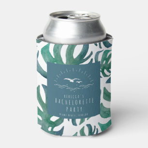 Tropical Leaf Beach Bachelorette Party Can Cooler