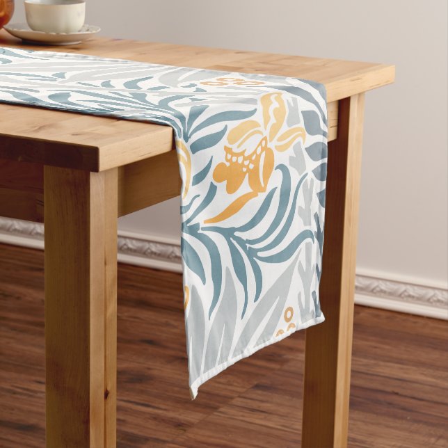 Tropical leaf Floral pattern design Long Table Runner (In Situ)