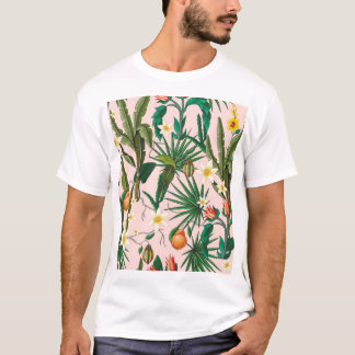 Tropical leaf, flower, fruit pattern. T-Shirt