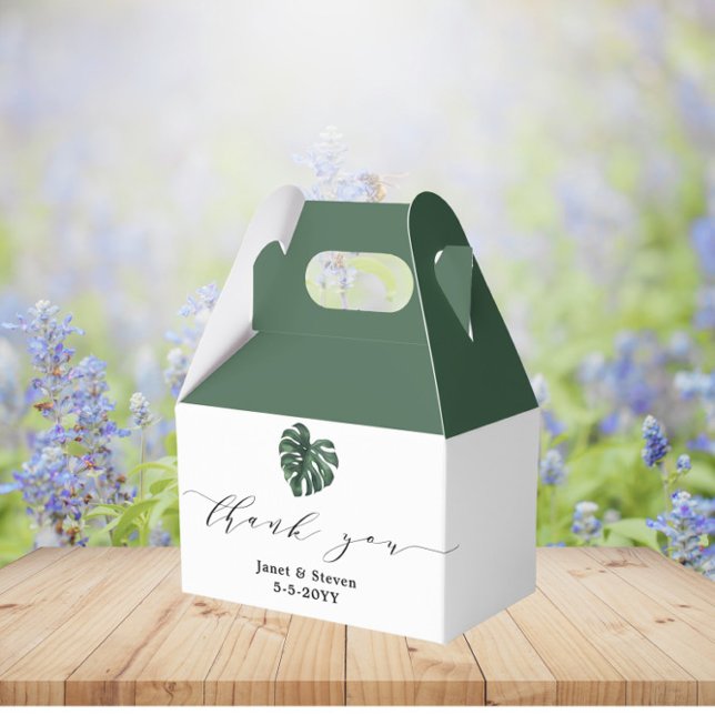 Tropical Leaf Monstera Greenery favour box (Creator Uploaded)