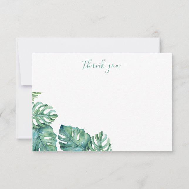 Tropical Leaf Note Cards with Envelopes (Front)