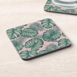 Tropical Leaf Pattern Coaster
