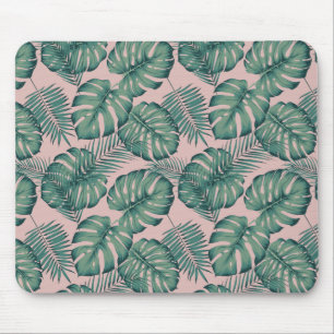 Tropical Leaf Pattern Mouse Pad