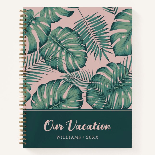 Tropical Leaf Pattern | Our Vacation Notebook (Front)