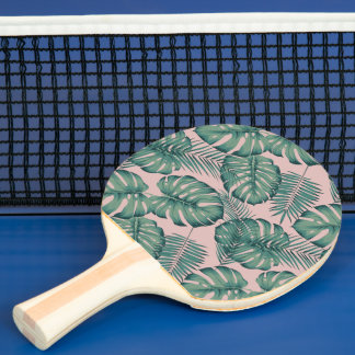 Tropical Leaf Pattern Ping Pong Paddle