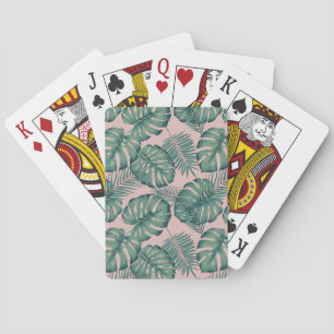 Tropical Leaf Pattern Playing Cards