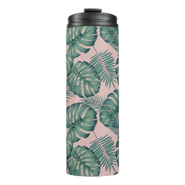 Tropical Leaf Pattern Thermal Tumbler (Front)