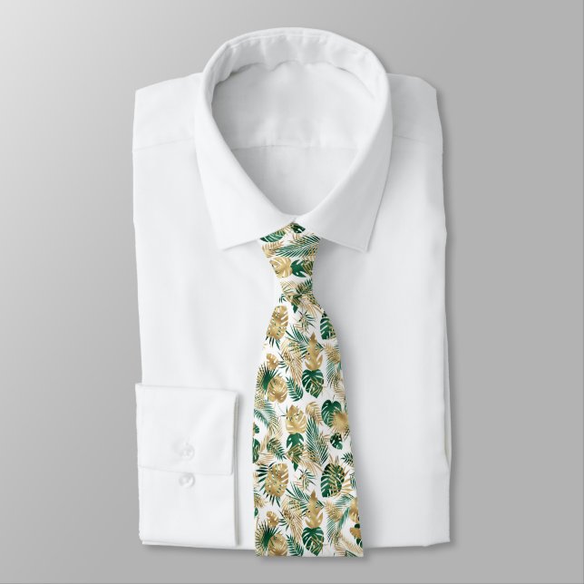 Tropical Leaf Pattern  Tie (Tied)