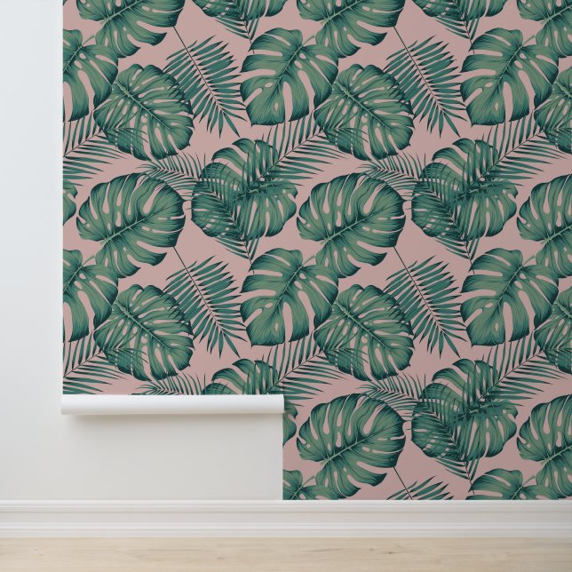 Tropical Leaf Pattern Wallpaper (Application)