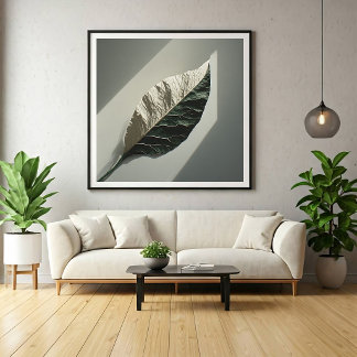 Tropical Leaf Photography Light Shadow Poster