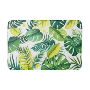 Tropical Leaf Story – Monstera & Banana Leaf   Bath Mat