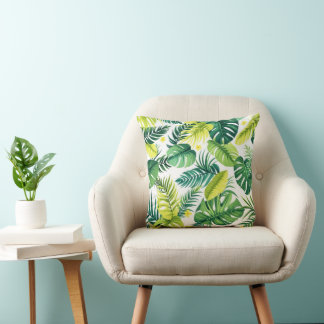 Tropical Leaf Story – Monstera & Banana Leaf  Cushion